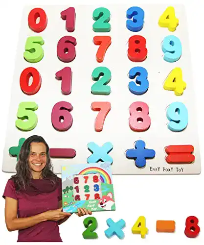 Zahlenpuzzle EasY FoxY ToY Zahlen-Holzpuzzle Grosse Bunte