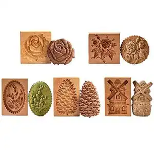Spekulatiusformen Halimer Cookie Mold Cutter, lustige hölzerne