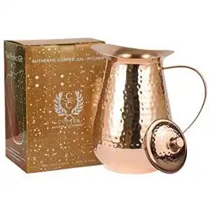 Kupferkrug Copper Cure Wasserkrug aus reinem Kupfer mit Deckel