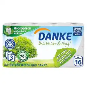 Recycling-Toilettenpapier Danke Toilettenpapier 3-lagig, 3 Pack