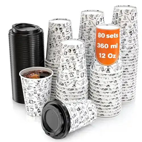 Coffee-to-go-Becher aus Pappe CupCup, 80 Becher + Deckel