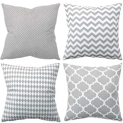 Sofa-Kissen Amilian 4er Set Dekokissen 50×50 mit Füllung u. Bezug