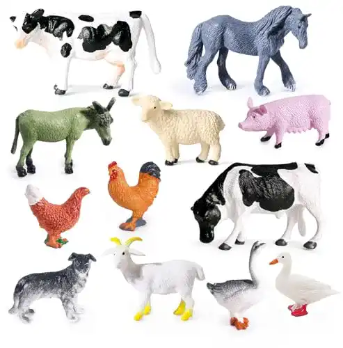 Bauernhoftiere SIENON 12Pcs Mini Bauernhof Tierfiguren
