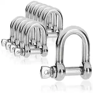 Schäkel com-four ® 10x D-Form, Karabiner Schekel klein