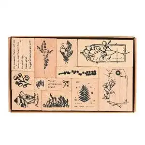 Motivstempel NOGAMOGA Hölzern Stempel Set, 12 Stück