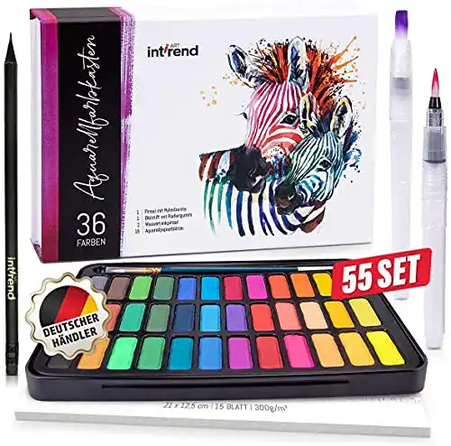 Aquarellfarben int!rend Aquarellfarbkasten 55er Set, hochwertig
