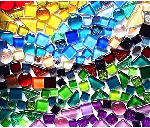 Mosaikfliesen BTMIEY 200 g bunte Kristall-Mosaik-Fliesen