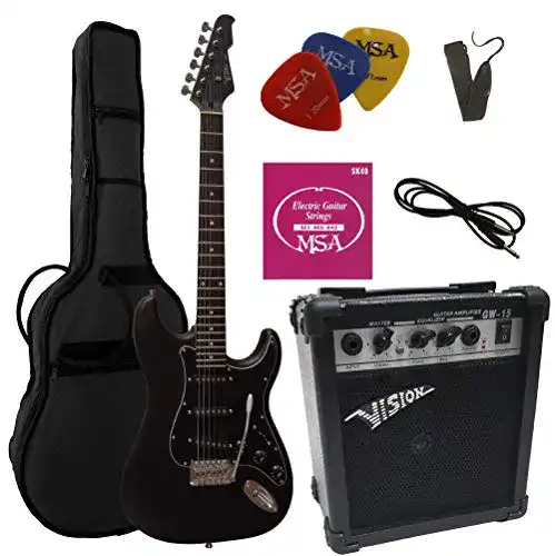 MSA-Gitarre MSA ELEKTROGITARRE MATT SCHWARZ- E-GITARRE