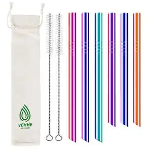 XXL-Strohhalm VEHHE Bubble Tea Strohhalme, 6er Set 24cm/21cm