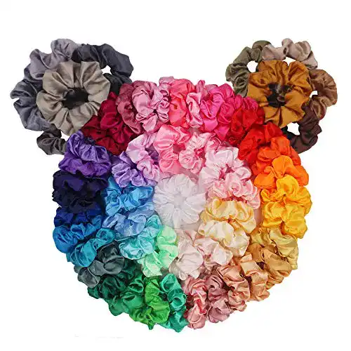 Scrunchie BeeVines 60er Pack Haargummis, Satin Seiden