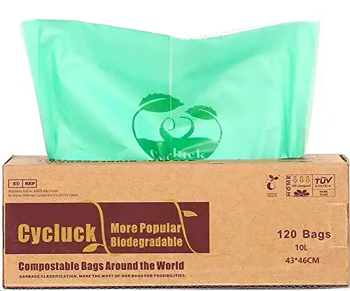 Kompostierbare Müllbeutel Cycluck 120 Stück 10L
