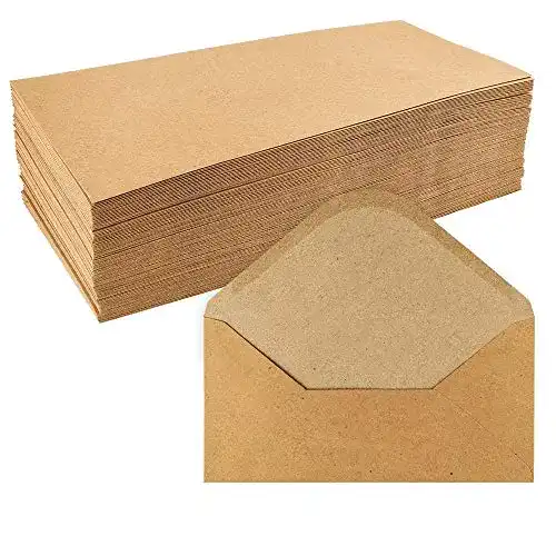 Briefumschlag Ideen mit Herz Kraftpapier Umschläge, 100 Stück