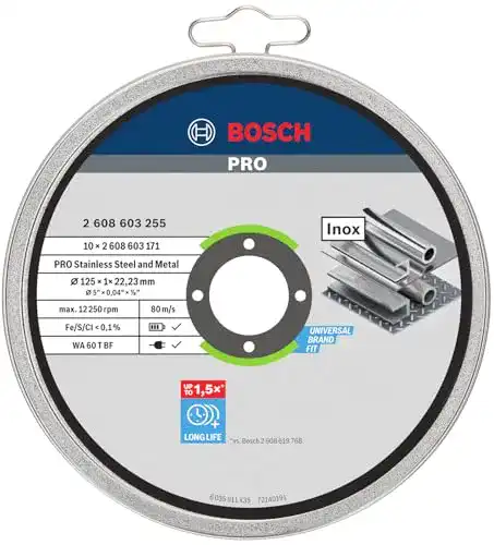 Trennscheibe 125 Metall Bosch Accessories, 10 Stück, Ø 125 mm
