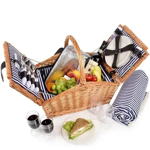 Picknickkorb 4 Personen Sänger Picknickkorb Sylt, 24-teilig