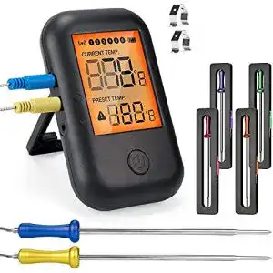 Grillthermometer (Bluetooth) MUSCCCM, 6 Sonden, LCD Display