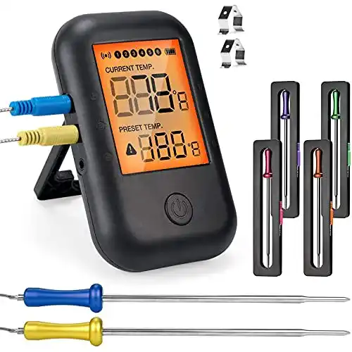 Grillthermometer (Bluetooth) MUSCCCM, 6 Sonden, LCD Display