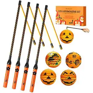Laternenstab BIOSCEN 4 mit LED + 4 Papierlaterne