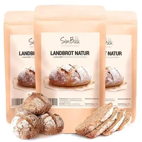 Brotbackmischung SlimBack – LOWER CARB LANDBROT 3 x 245 g