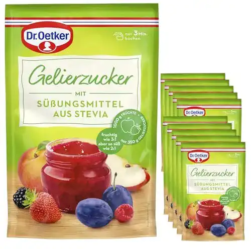 Gelierzucker Dr. Oetker mit Süßungsmittel aus Stevia, 10 x 350 g