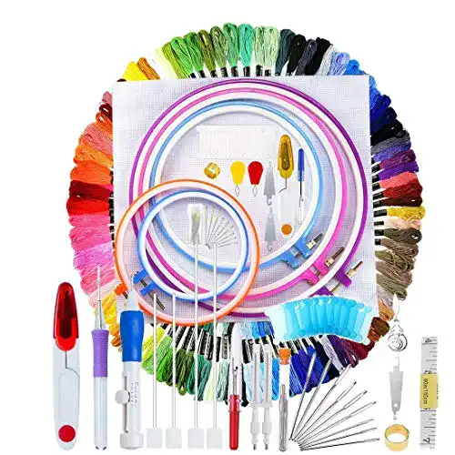 Stickgarn SUNREEK 140 STÜCKE Stickerei-Kreuzstich-Nadel-Kit