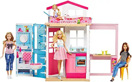 Barbie-Haus Barbie GXC00 2-Etagen Ferienhaus und Puppe