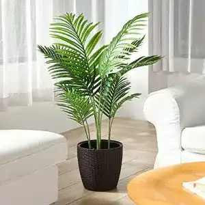 Kunstpalme Fopamtri Künstliche Areca Palme 110 cm Fake Palm Tree