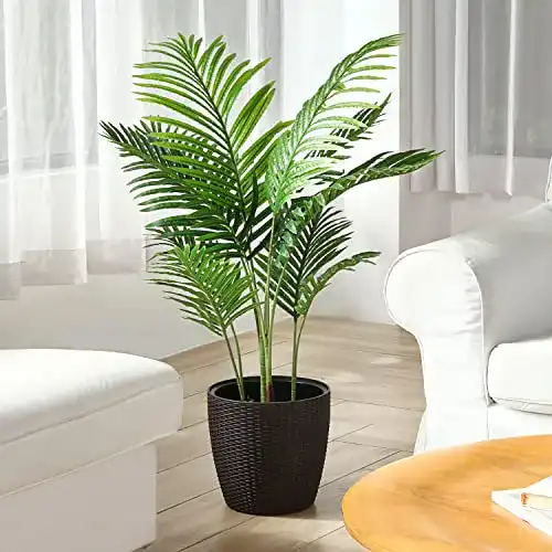 Kunstpalme Fopamtri Künstliche Areca Palme 110 cm Fake Palm Tree