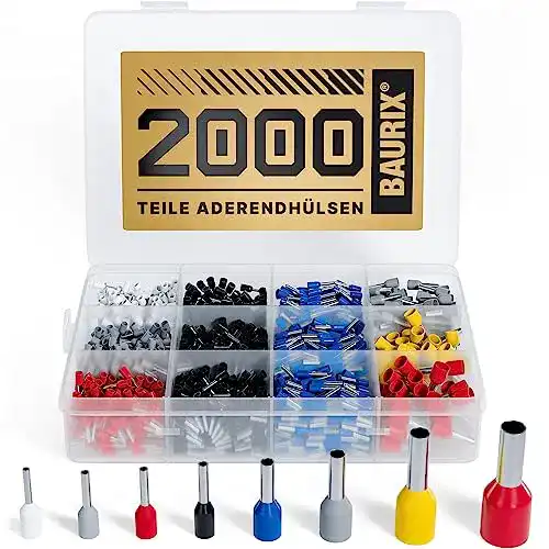 Aderendhülse BAURIX ® 2000 Stück Sortiment Isolierte Hülsen