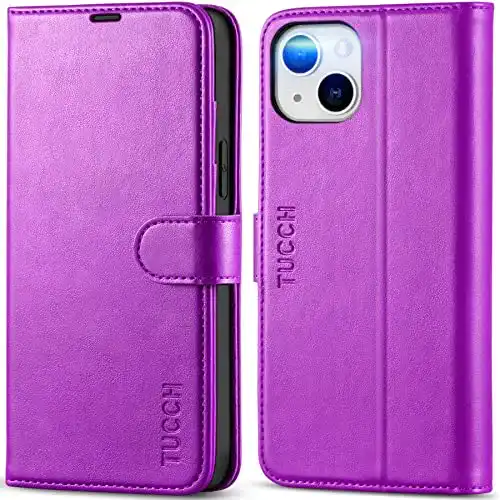iPhone-14-Plus-Leder-Case TUCCH Hülle für iPhone 14 Plus