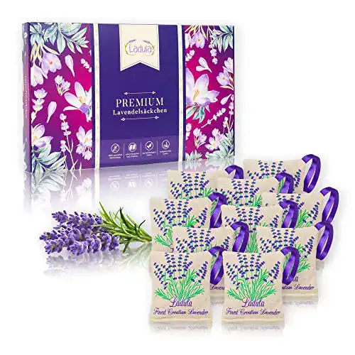 Kleiderschrank-Duft LADULA 10x Lavendelsäckchen mit Lavendelblüten