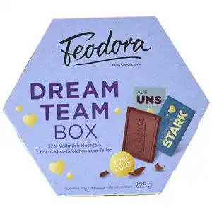 Feodora-Schokolade Feodora Dreamteam-Box mit Täfelchen, 225 g
