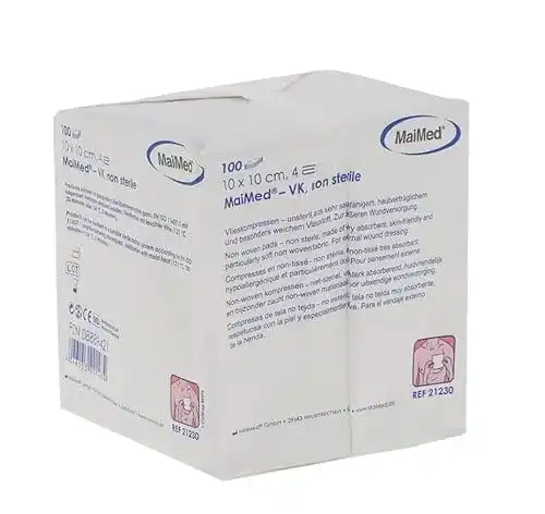 Kompressen Maimed 100 Stück Vlies VK unsteril 10 cm x 10 cm