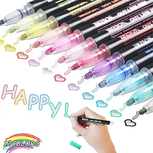 Die beste Gelstifte Sunshine smile 12 Farben double line outline pen 2026 Test Bestseller Gelstifte Sunshine smile 12 Farben double line outline pen
