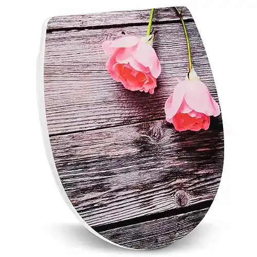 Wenko-WC-Sitz WENKO Rose Wood Wc Sitz mit Absenkautomatik