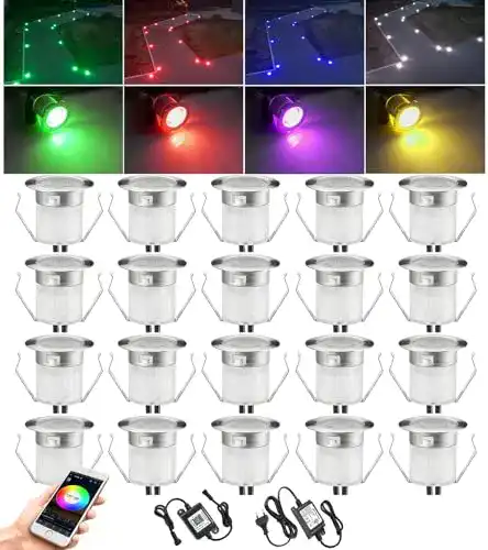 Bodeneinbaustrahler GEYUEYA Home 20er Bluetooth RGB Led