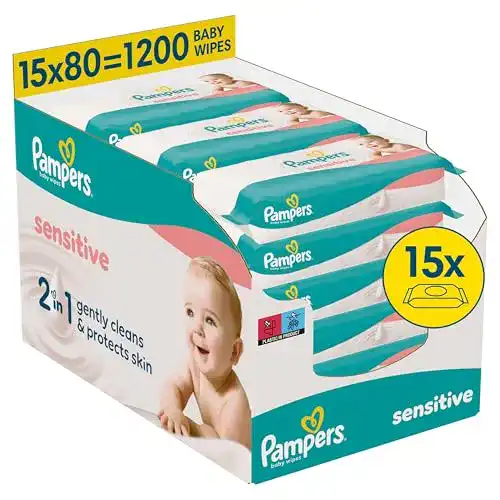 Feuchttücher Pampers Sensitive Baby, 15 x 80 Tücher