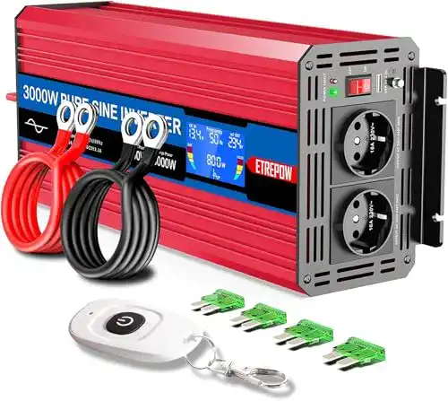 Wechselrichter 3.000 W ETREPOW Spannungswandler 12v auf 230v