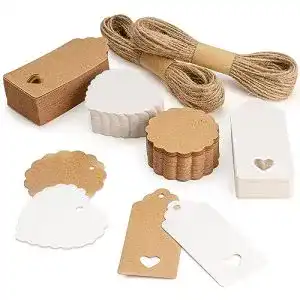 Kraftpapier SuMile Geschenkanhänger 200 ST mit 30 Meter Schnur