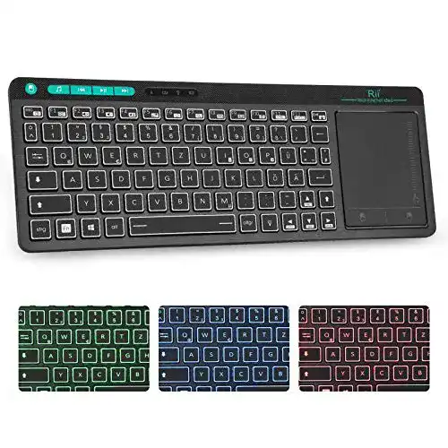 Funktastatur mit Touchpad Rii K18 Plus Kabellose TV-Tastatur