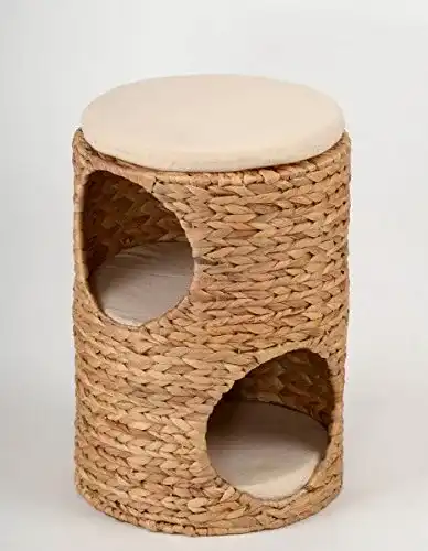 Kratztonne animal-design Katzen-Tonne aus Wasserhyazinthe