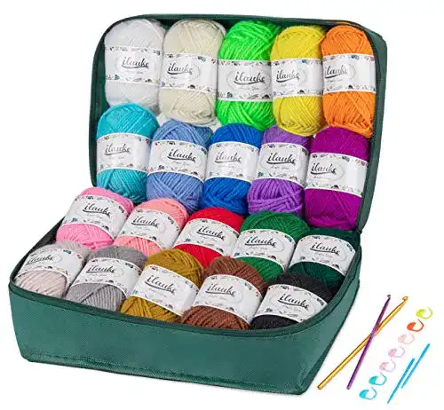 Wolle ilauke Häkelgarn 20 Farben * 30g Handstrickgarne Acryl
