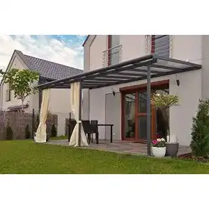 Terrassenüberdachung Hochwertige graue ALU Veranda 550 x 300