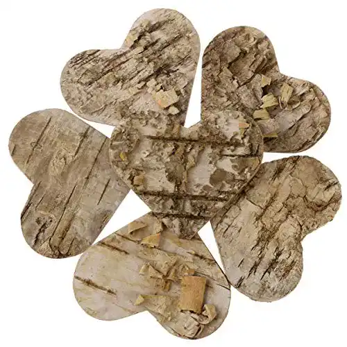 Holzherz Unomor 100 Stück Deko Birkenherzen 60mm