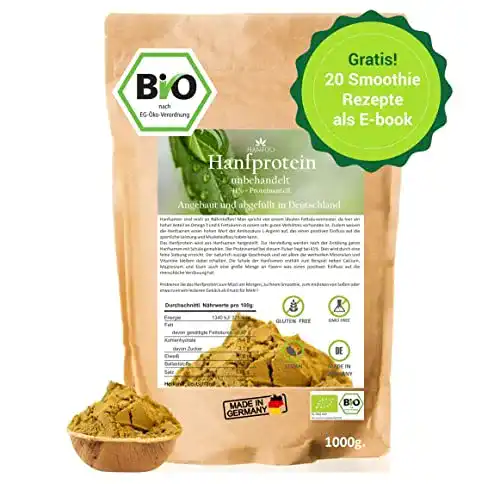 Bio-Hanfprotein Hanfoo, 1kg + Gratis Smoothie E-Book (PDF)