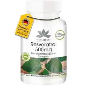 Resveratrol-Kapseln herba direct Resveratrol 500mg, 120 Kapseln