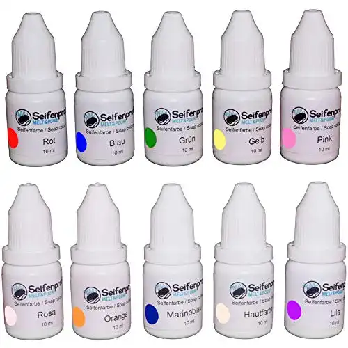 Seifenfarbe Seifenprofis 10er x 10ml Set Pipettenflasche
