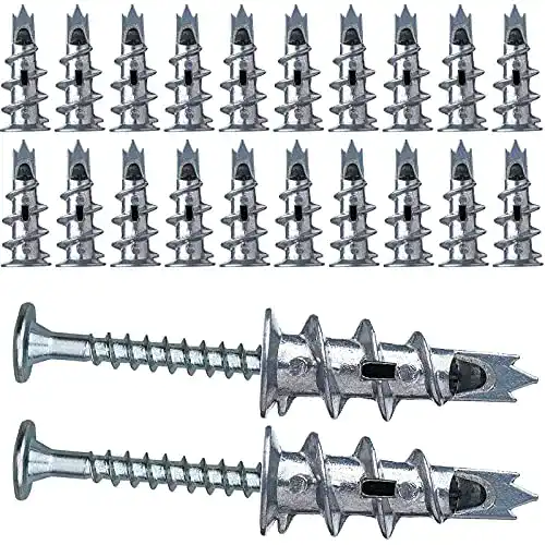 Gipskartondübel Julyee 20 Stück Metall mit Schrauben 4.5 x 35mm