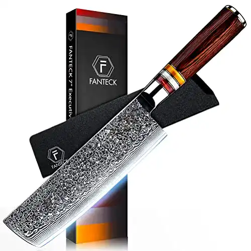 Damast-Hackmesser F FANTECK FANTECK Kochmesser Nakiri Küchenmesser