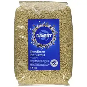 Vollkornreis Davert Naturreis Rundkorn, 4 x 1 kg, Bio