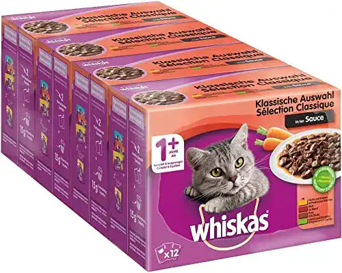 Whiskas-Nassfutter whiskas 1+, 48 Portionsbeutel à 100g